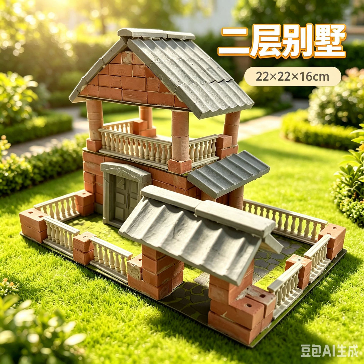 Mason Children's DIY Small House Building Model Assembly Educational Early Learning Toy - [all real bricks + real tiles]…