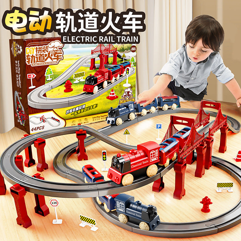 Electric High-Speed ​​Rail Train Small Train with Track Boy Train Model Artificial Educational Birthday Gift Kidsren's Toy…