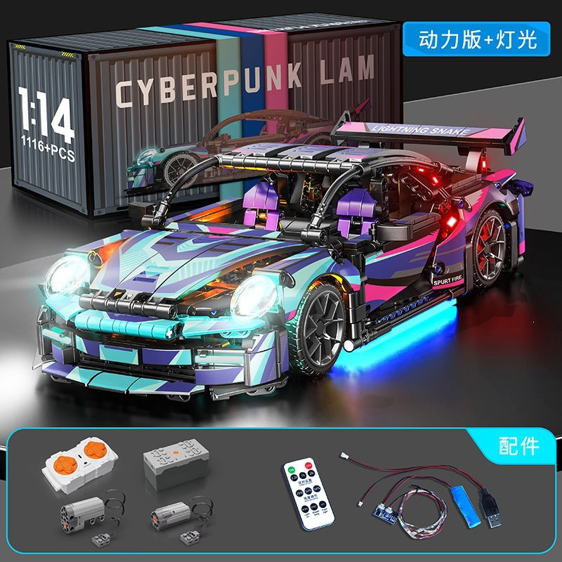 Cross-Border New Product Cyberpunk Building Block Ornaments 911 Lamborghini Space-Themed Sports Car Children's Toy Car…