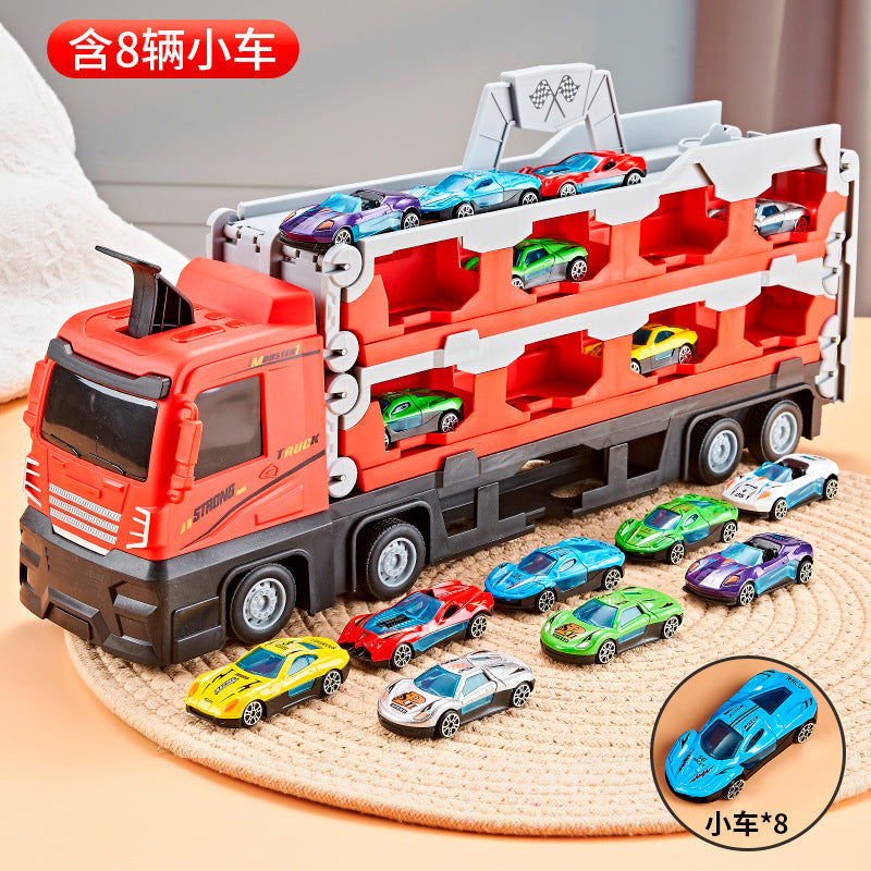 Toy car deformation card transporter storage folding track ejection car alloy children boy gift wholesale - Transformed…