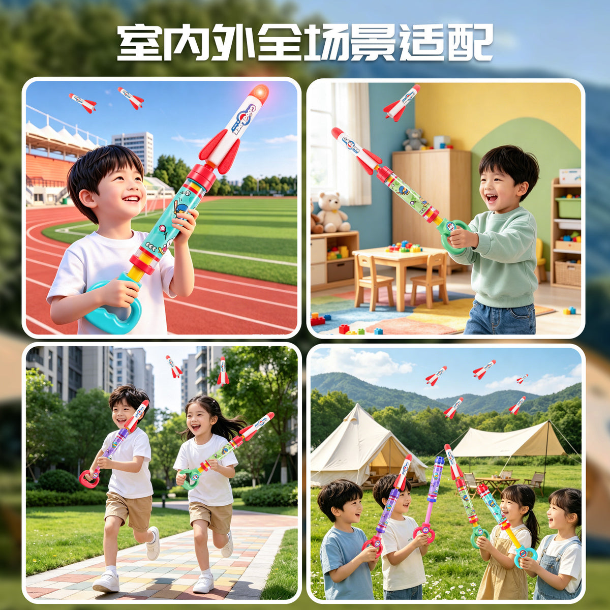Hand-Held Rocket Launcher, Glowing Foam Rocket, Flying Cannon, Children's Launch Toy, Small Commodity for Street Stalls…