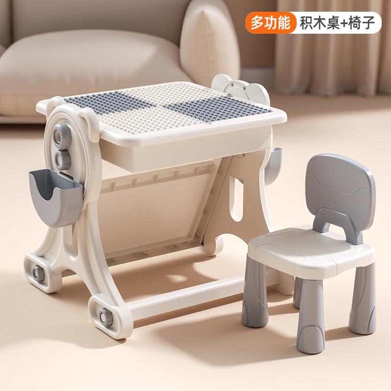 Large Particle Building Block Toys DIY Children's Multifunctional Building Block Table Educational Assembly Learning Table…