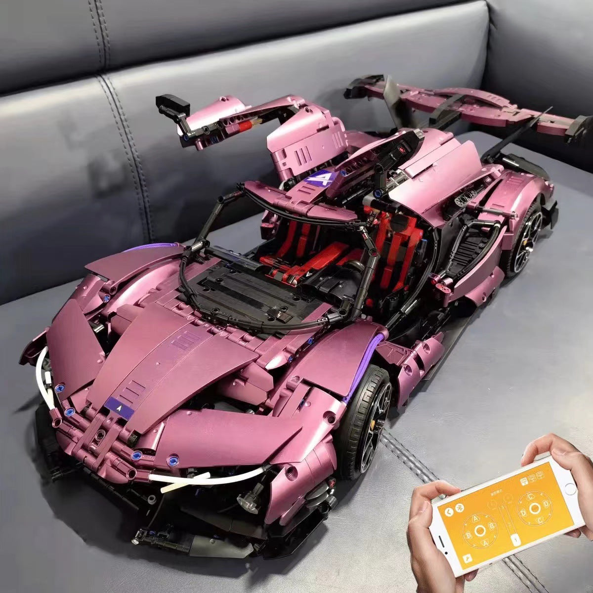 911 Electroplated Purple Apollo Sun God Drift Sports Car Model High-Difficulty Assembly Building Blocks Toy Wholesale…