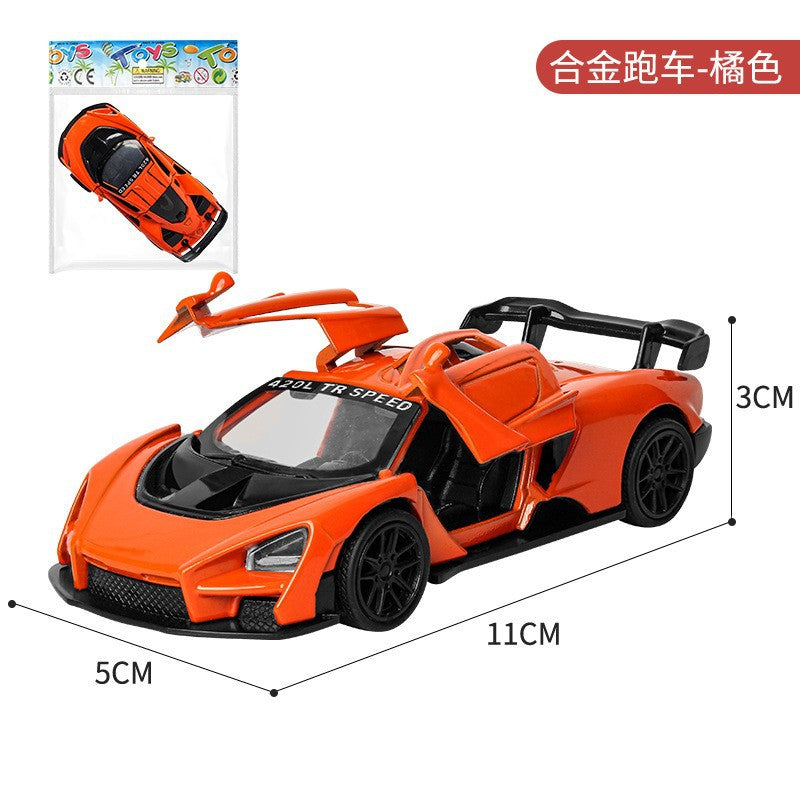 Alloy car model toy for boys and children, pull-back simulation double-door sports car, mini racing car, CE certified…