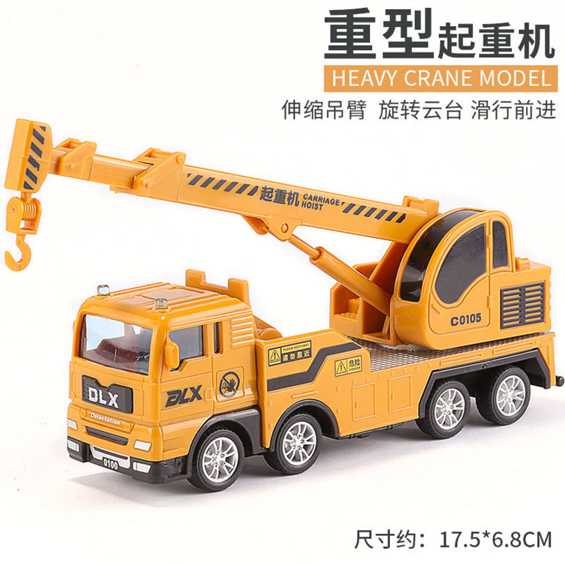 Delixin Kidsren's Rescue Trailer Artificial Flatbed Transporter Car Baby Educational Model Boy Toy Car - Heavy duty crane