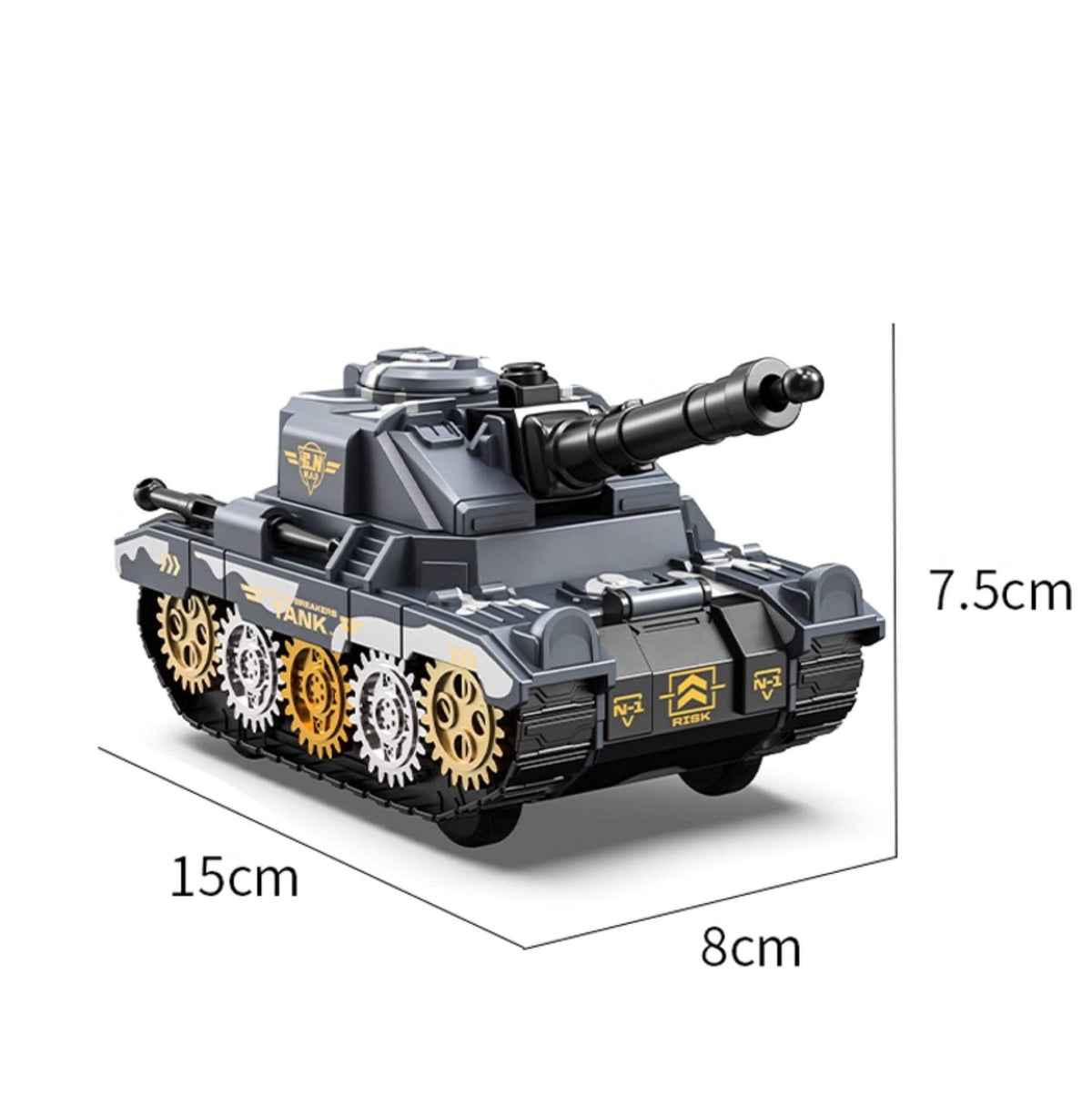 Boys' Inertial Launch Tank Toy Car Set, Children's Toy Set with Launchable Shells and Gears, Includes Two Tanks - image 5