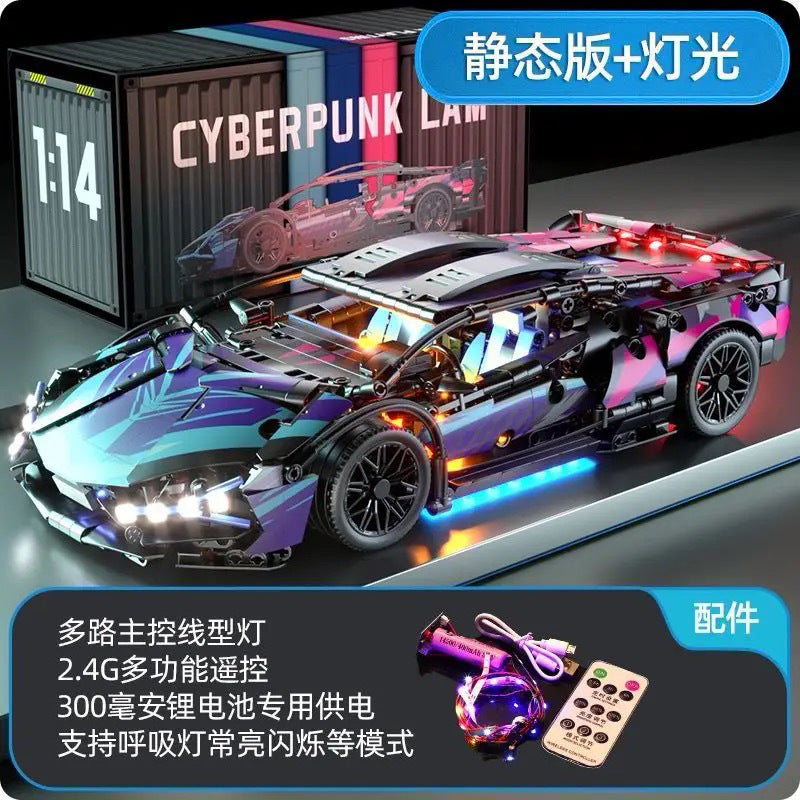 911 Electroplated Purple Apollo Sun God Drift Sports Car Model High-Difficulty Assembly Building Blocks Toy Wholesale…