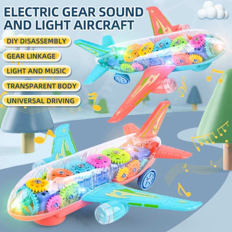 Walmart Hot-Selling Children's Electric Gear Sound and Light Airplane Wholesale in Stock DIY Disassembly Educational Toy…