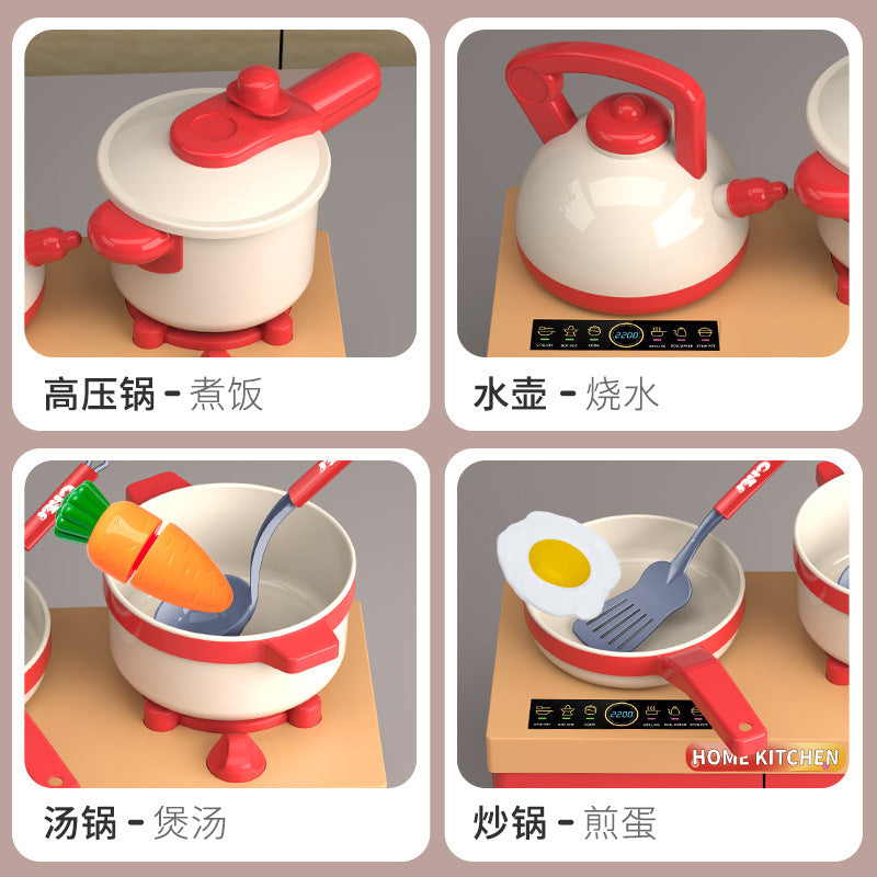 Play house children's kitchen toys for boys and girls baby simulation cooking mini kitchenware educational birthday gift…