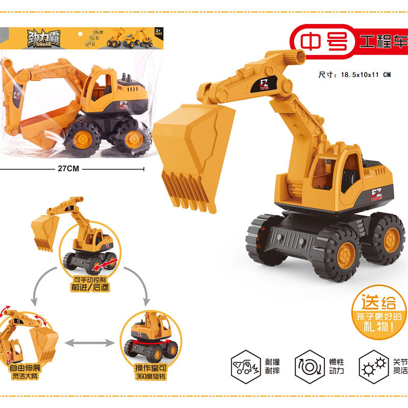 Excavator Large Inertia Driving Engineering Vehicle Toy Children's Thickened and Fall-Resistant Beach Excavator Shovel…