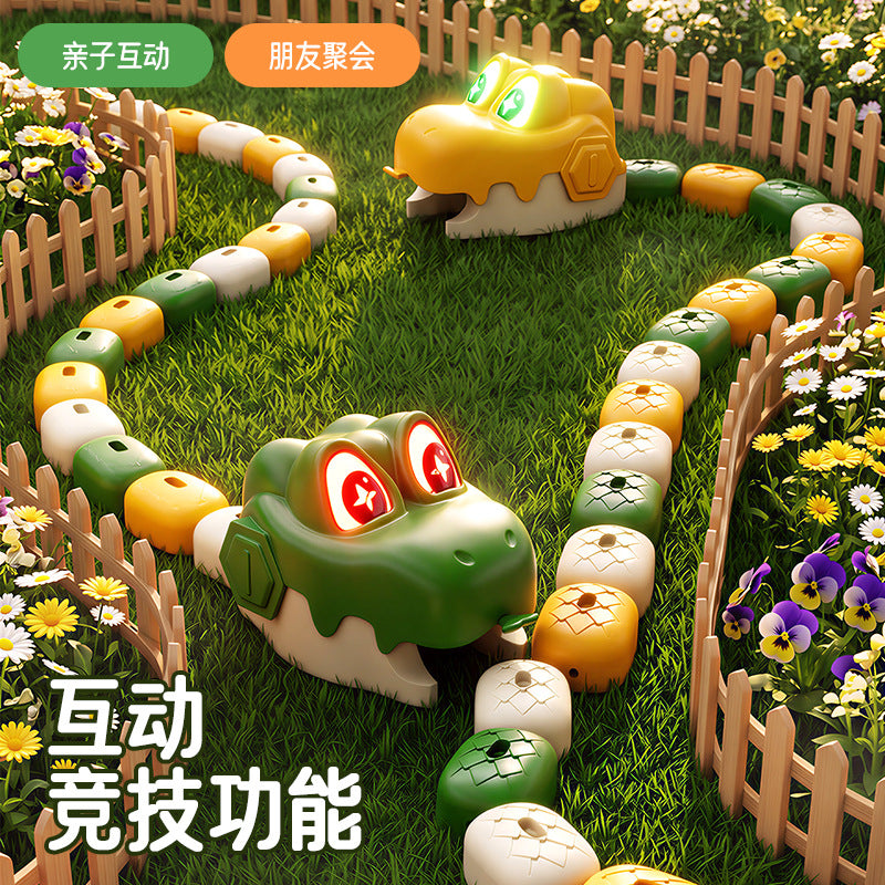 Remote-controlled magnetic snake game, a two-player interactive battle game, a children's electric food-eating car battle…