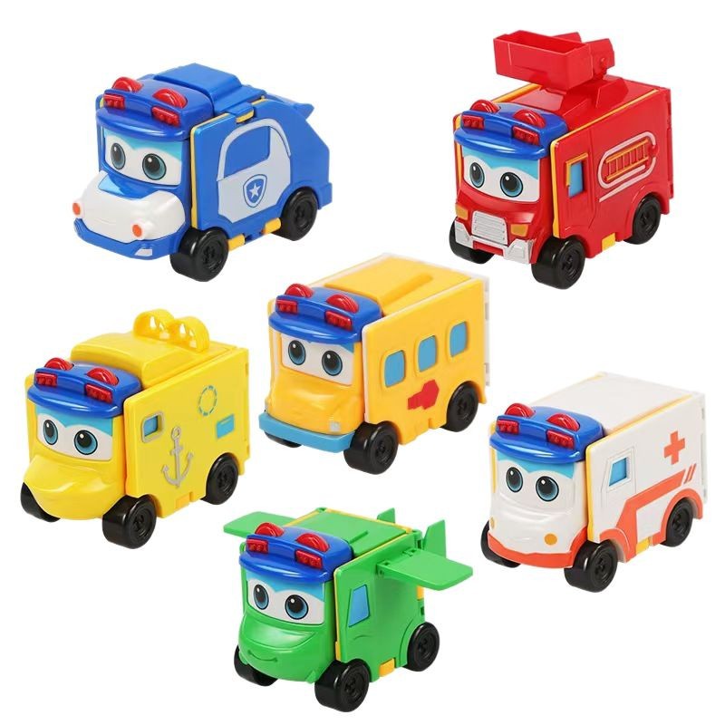 Original Versatile School Bus Toy Children's Reversible Car Double-Sided Transforming Robot Flip Car Boys' Set - image 5