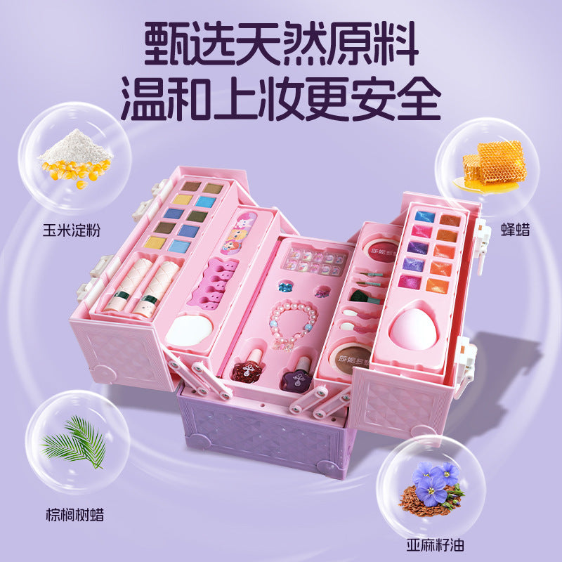 Children's Cosmetics Set Non-Toxic Little Girl Baby Special Princess Makeup Box Birthday Gift Toy - image 2