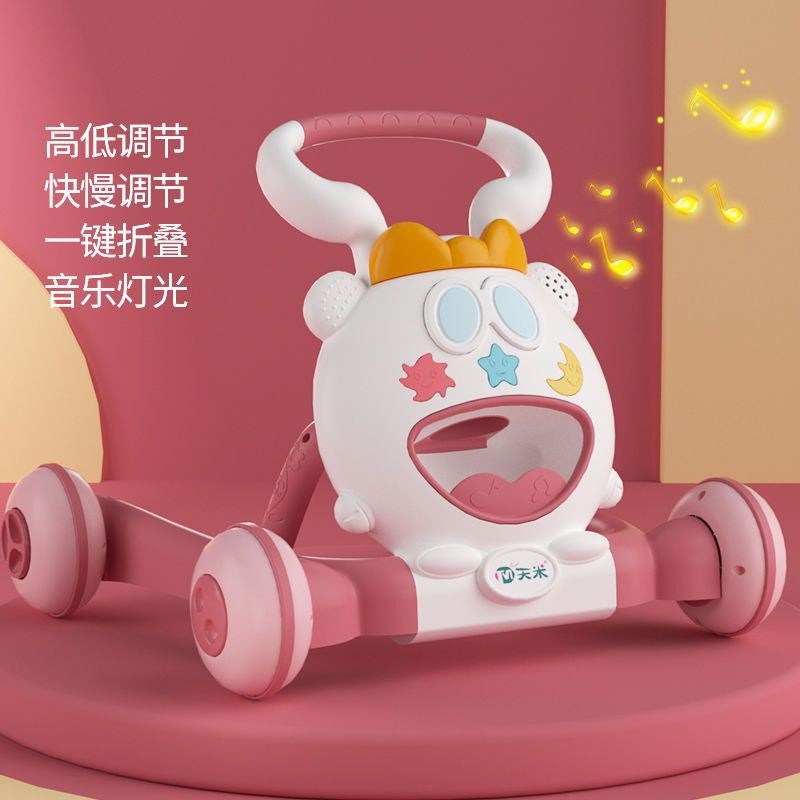 Tianmi baby walker, children's walking aid, one-touch folding, adjustable speed, with music, anti-side tip - Tianmifen