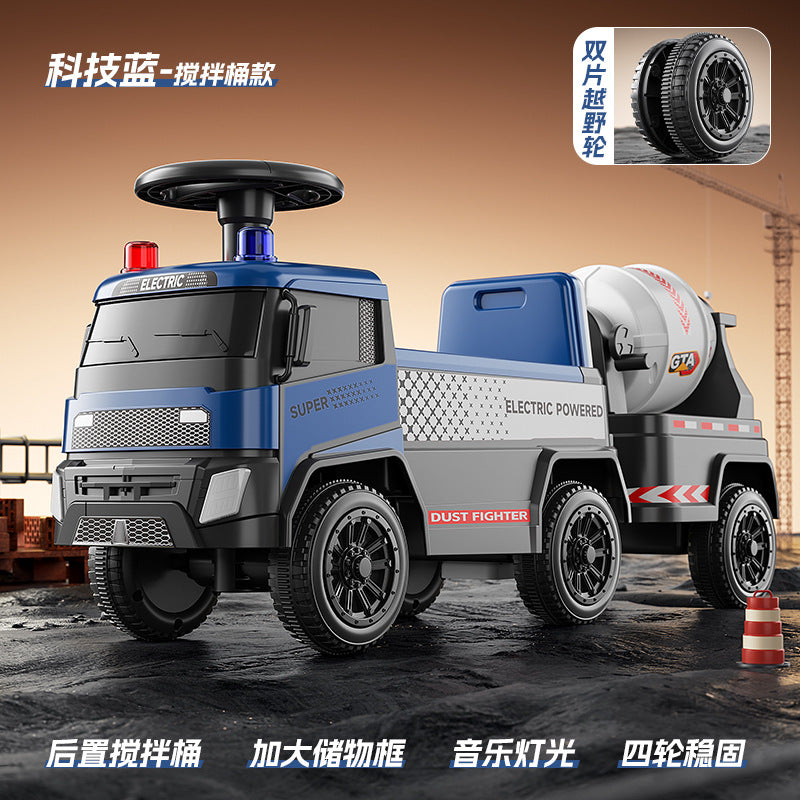Sliding Spray Mixer Truck Safety Backrest Enlarged Storage Box Light Music Anti-Skid Tires Smooth Body - Scooter…