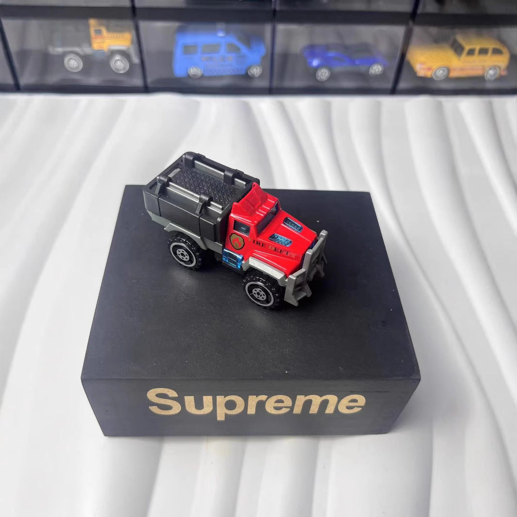 Cross-border Alloy Fire Truck Special Police Car Model Set Ladder Car Mini Boy Small Sliding Toy Car Young - image 2