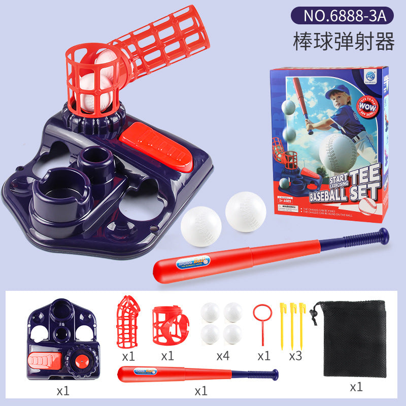 Cross Border Outdoor Sports Toy One Button Launcher Baseball Launcher Three-in-One Baseball Trainer Sports Toy - 6688-3A…