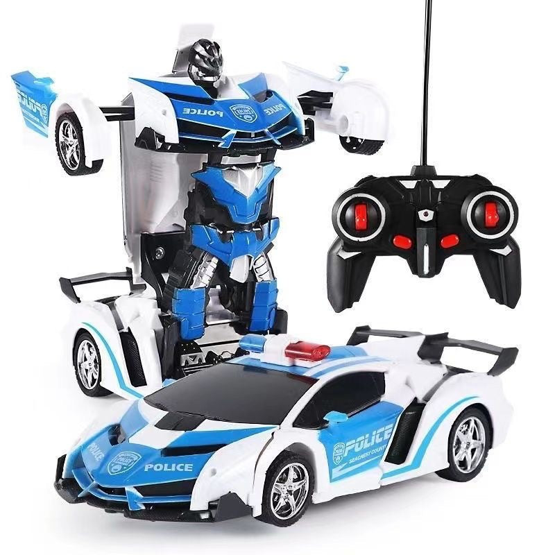 Cross-border one-button deformation robot King Kong remote control car racing rechargeable electric children's toy boy…