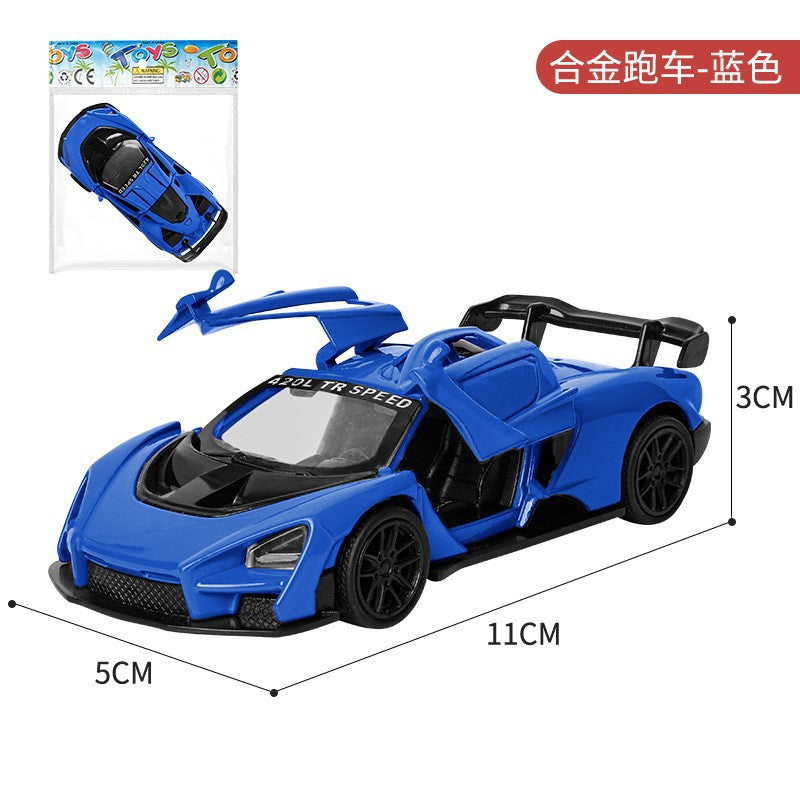 Alloy car model toy for boys and children, pull-back simulation double-door sports car, mini racing car, CE certified…