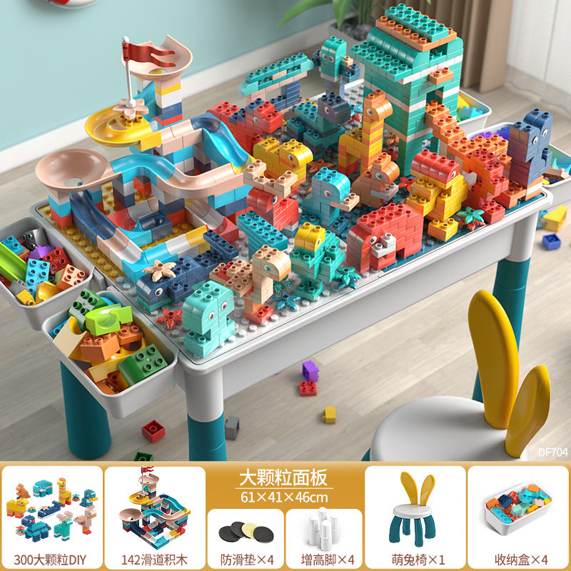 Large Particle Building Block Toys DIY Children's Multifunctional Building Block Table Educational Assembly Learning Table…