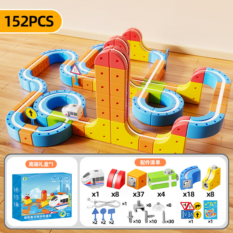 Cross-border Versatile Magnetic Track Car Children's Educational Toy Building Blocks Anti-Gravity Magnetic Suspension Train…
