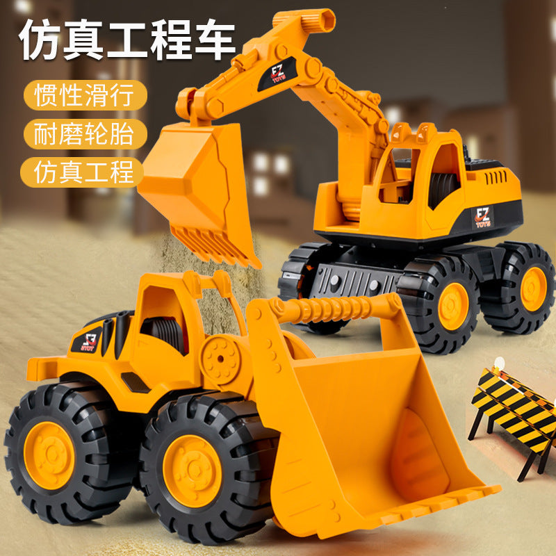 Excavator Large Inertia Driving Engineering Vehicle Toy Children's Thickened and Fall-Resistant Beach Excavator Shovel…