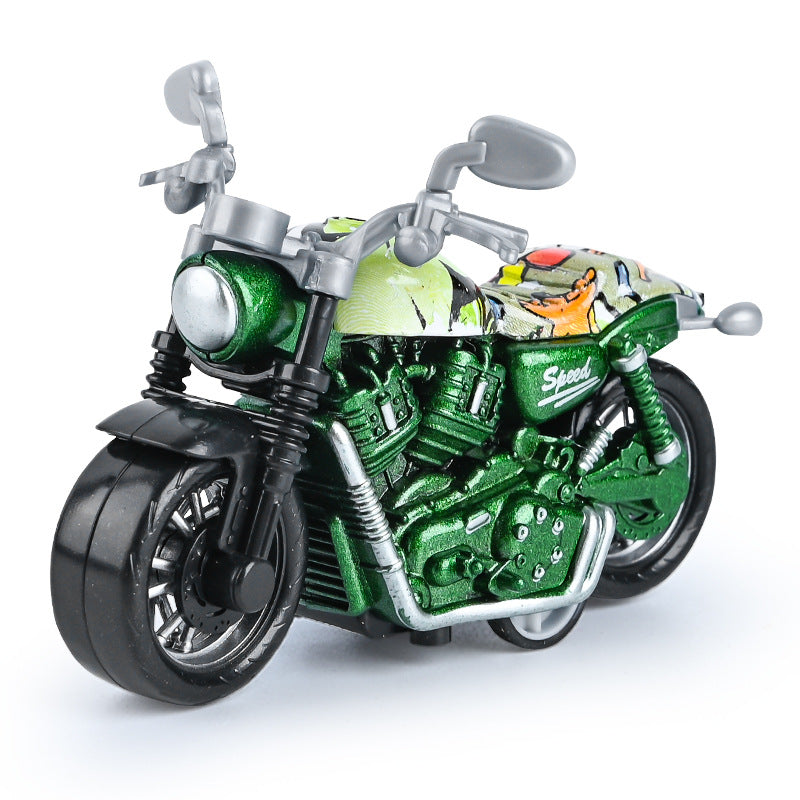 Cross-border generation children's toy boy baby simulation alloy motorcycle ornaments key chain model toy car - {green…