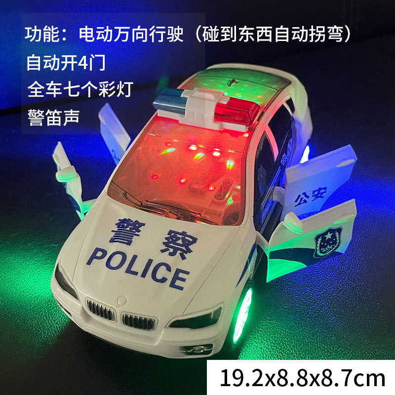 Electric Door Opening Police Car 360 Rotating Car Toy Artificial Police Car Model 110 Automatic Running Stall Wholesale…