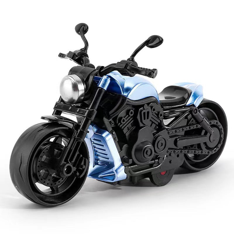 Inertia Toy Car, Simulated Motorcycle Model, Motorcycle Toy, Boy's Simulated Pull-Back Children's Toy - Blue inertia% [opp…