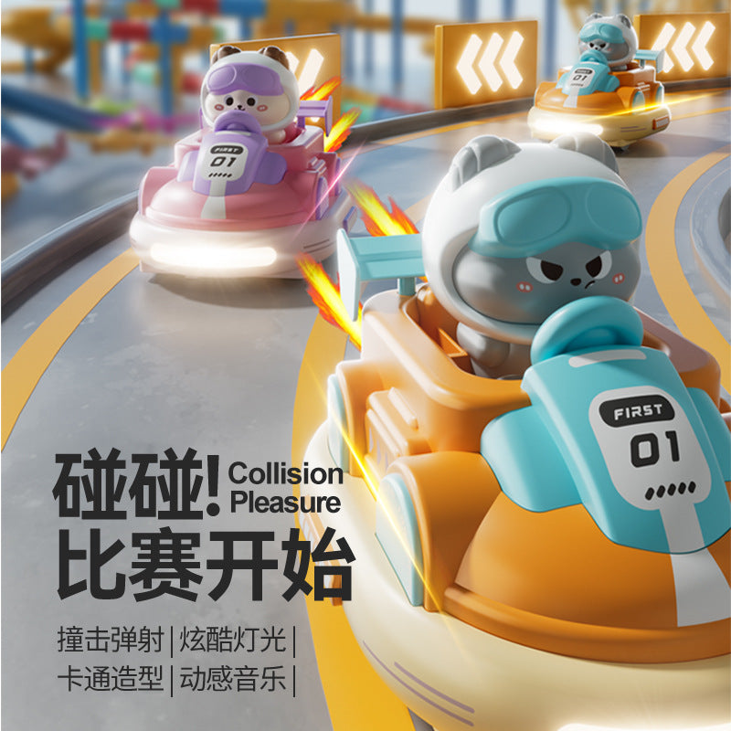 Children's cute remote control bumper car sound and light ejection robot 2.4G remote control war boy toy car - image 2