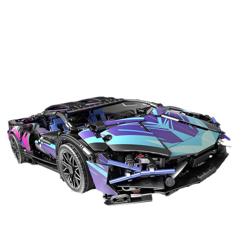 Cross-Border New Product Cyberpunk Building Block Ornaments 911 Lamborghini Space-Themed Sports Car Children's Toy Car…