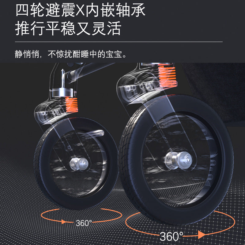 High-View Stroller for Babies, Can Sit and Lie Down, Bicycle-Style, Lightweight Children's Push Stroller, Baby Stroller…