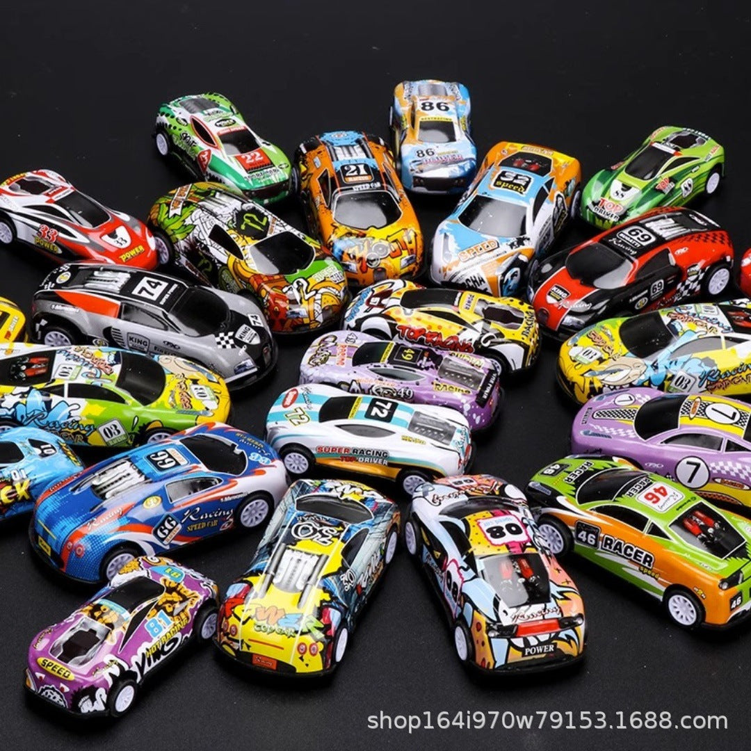 Children's Alloy Car Pull-Back Car Toy Boy Simulation Racing Model Set Mini Toy Car Car - 6.8cm iron sheet pull back car…