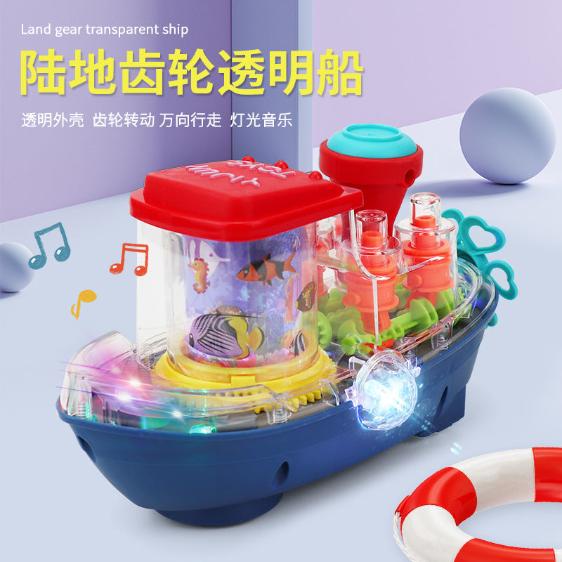 Children's Gear-Driven Electric Land Vehicle Car Toy for 1-3 Year Old Babies, Educational Enlightenment Toy with Lights and…