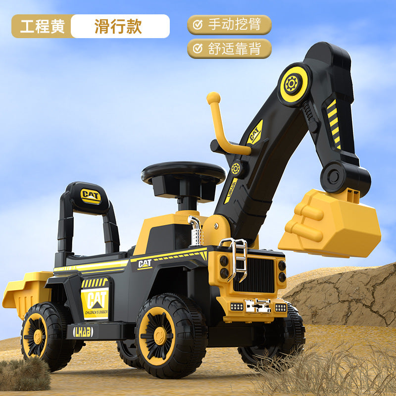 Children's Electric Excavator, Large Enough for Kids to Ride On, Suitable for Boys and Girls, Toy Construction Vehicle…