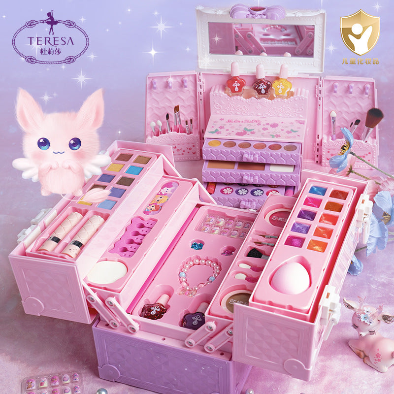 Children's Cosmetic Toy suit Girl Makeup Box Play Toy Makeup Girl Princess Makeup Box Kids