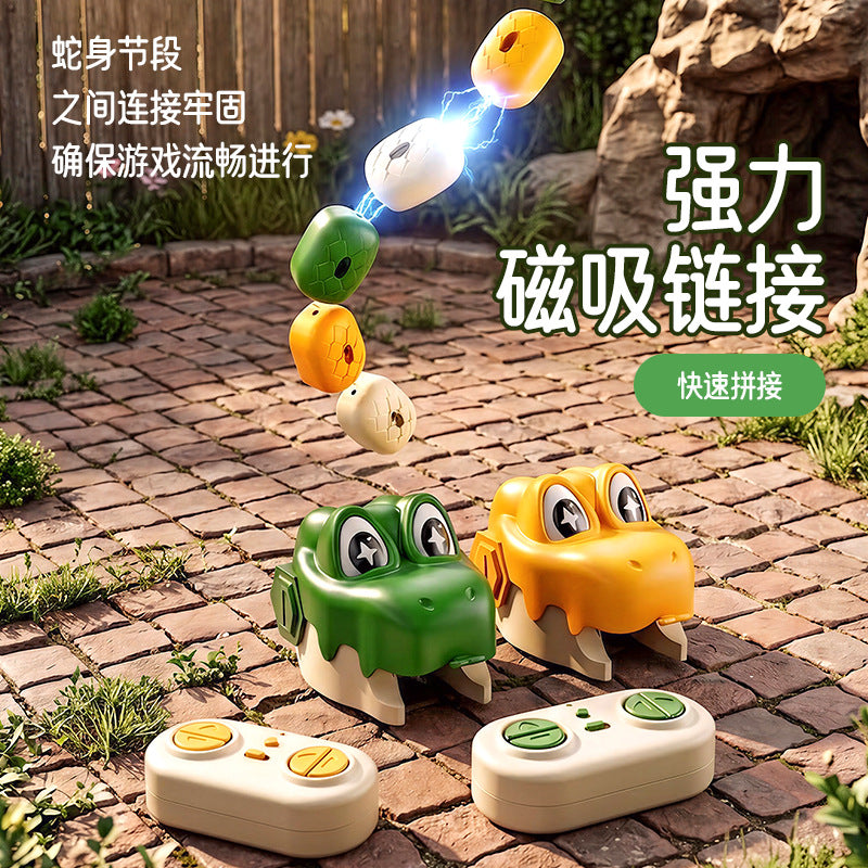 Remote-controlled magnetic snake game, a two-player interactive battle game, a children's electric food-eating car battle…