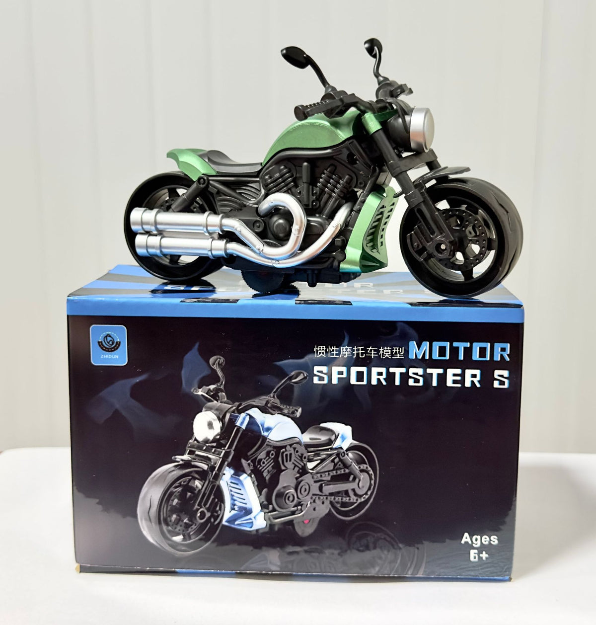 Inertia Toy Car, Simulated Motorcycle Model, Motorcycle Toy, Boy's Simulated Pull-Back Children's Toy - Green inertia%…