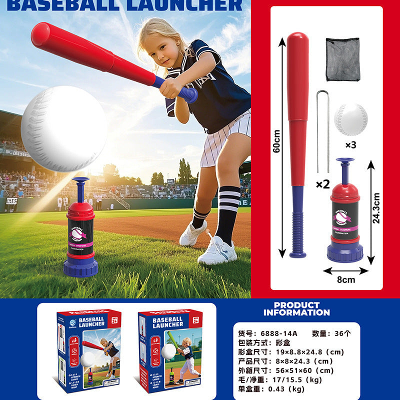 Cross Border Outdoor Sports Toy One Button Launcher Baseball Launcher Three-in-One Baseball Trainer Sports Toy - 6888-14a…