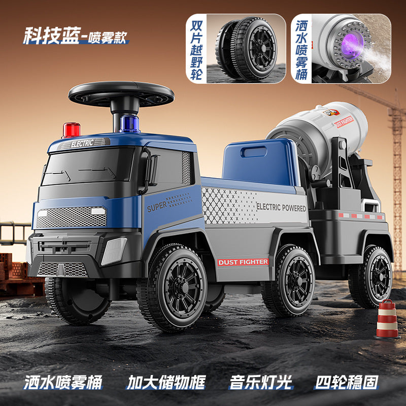 Sliding Spray Mixer Truck Safety Backrest Enlarged Storage Box Light Music Anti-Skid Tires Smooth Body - Scooter…