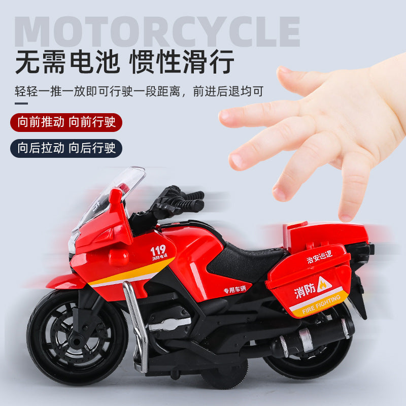 Inertia Toy Car, Simulated Motorcycle Model, Motorcycle Toy, Boy's Simulated Pull-Back Children's Toy - image 3