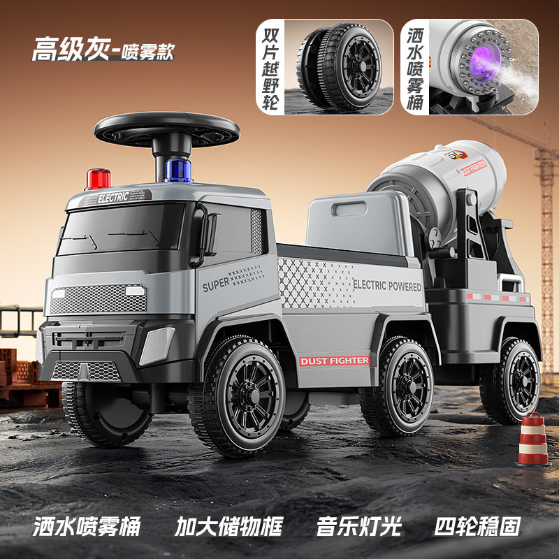 Sliding Spray Mixer Truck Safety Backrest Enlarged Storage Box Light Music Anti-Skid Tires Smooth Body - Scooter [premium…