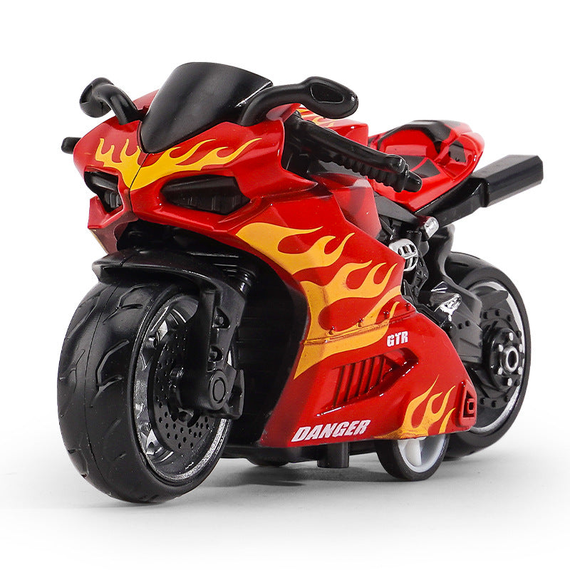 Cross-border generation children's toy boy baby simulation alloy motorcycle ornaments key chain model toy car - {fire seal…