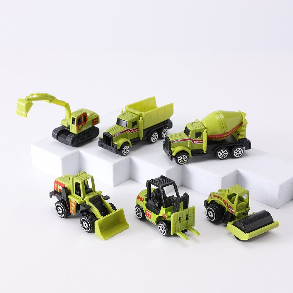 Cross-border Alloy Fire Truck Special Police Car Model Set Ladder Car Mini Boy Small Sliding Toy Car Young - [green…