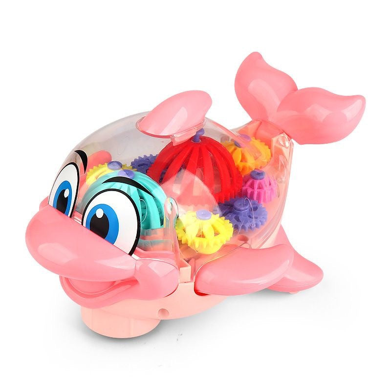 Factory In-Stock Children's Electric Gear-Dripping Dolphin Toy with Cool Lights and Music, Popular Gear Fish Toy Wholesale…