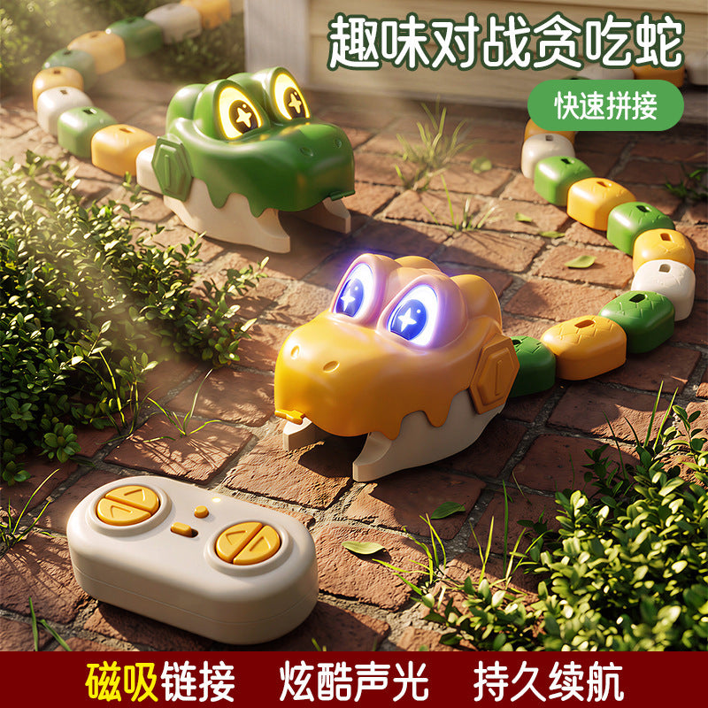 Remote-controlled magnetic snake game, a two-player interactive battle game, a children's electric food-eating car battle…