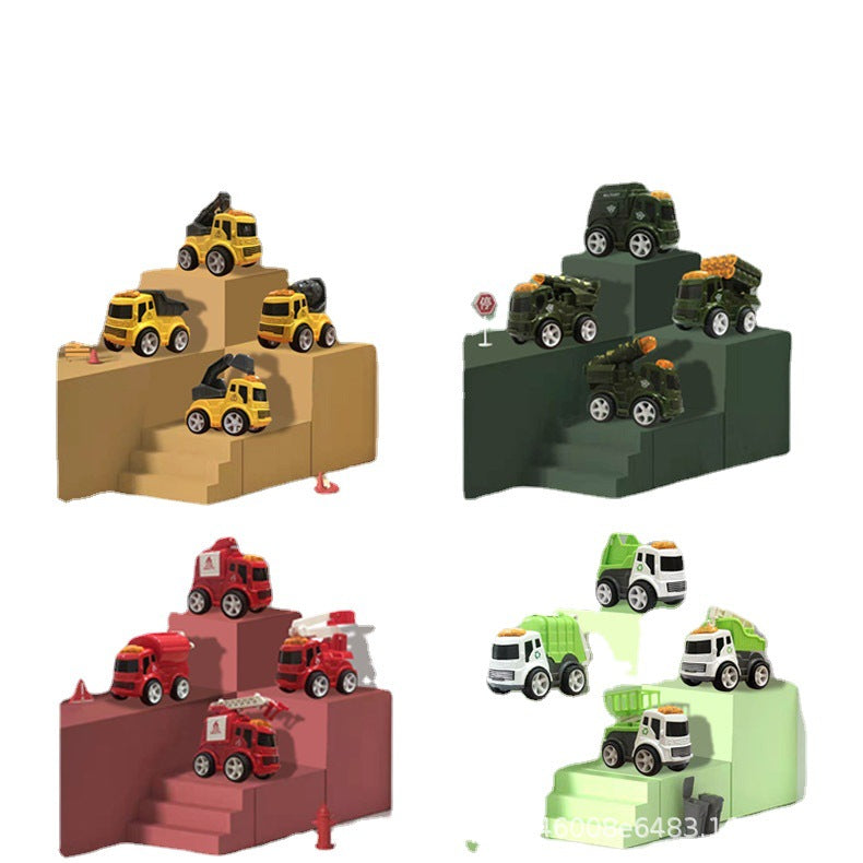 Explosive alloy fall-resistant car inertia car simulation car mini car children baby boy toy police car - image 5