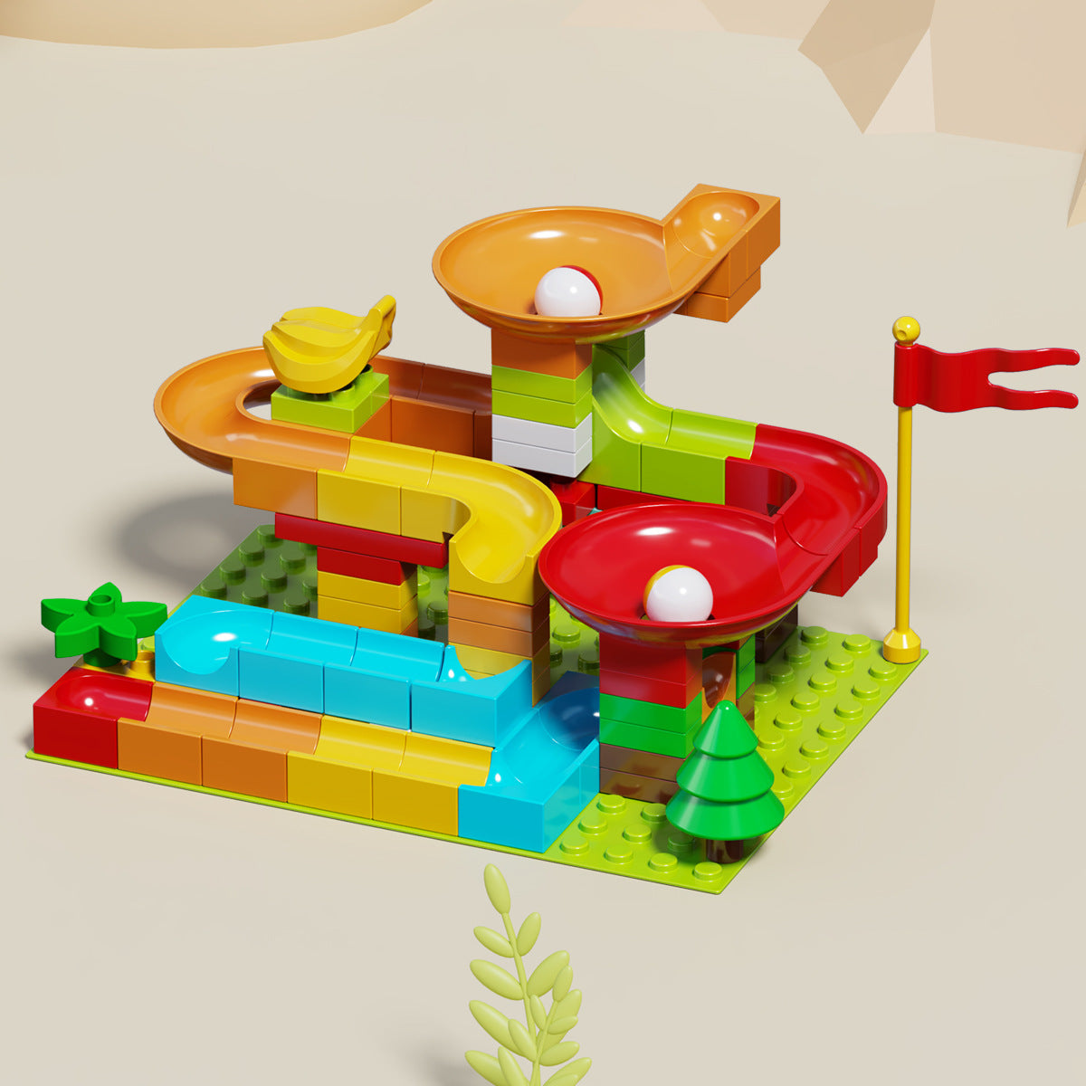 Cross-border wholesale of large particle slide track building blocks, ball track educational assembly DIY toys for boys and…