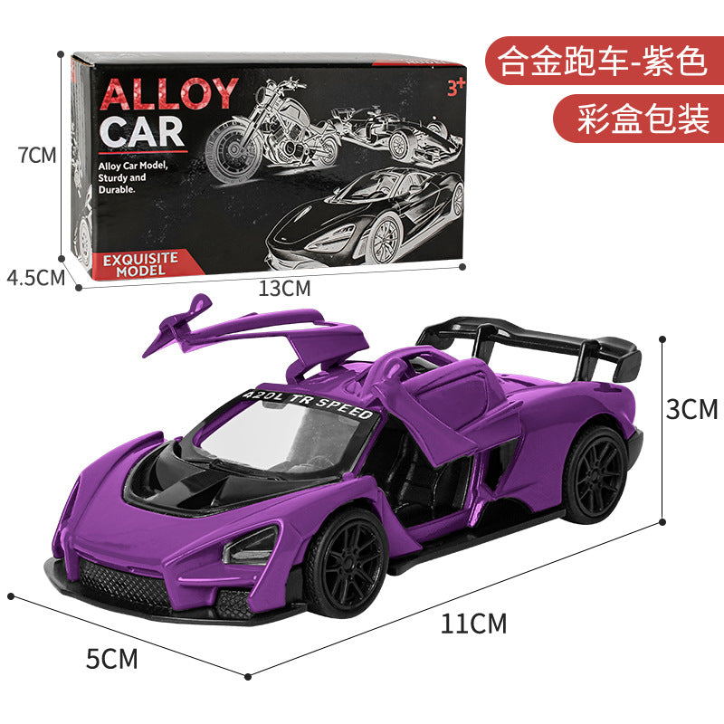Alloy car model toy for boys and children, pull-back simulation double-door sports car, mini racing car, CE certified…