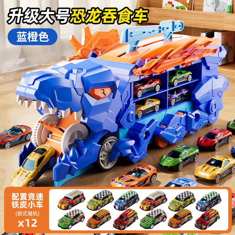 Cross-Border New Product Dinosaur Swallowing Car Folding Ejection Sliding Track Storage Alloy Car Children's Educational…